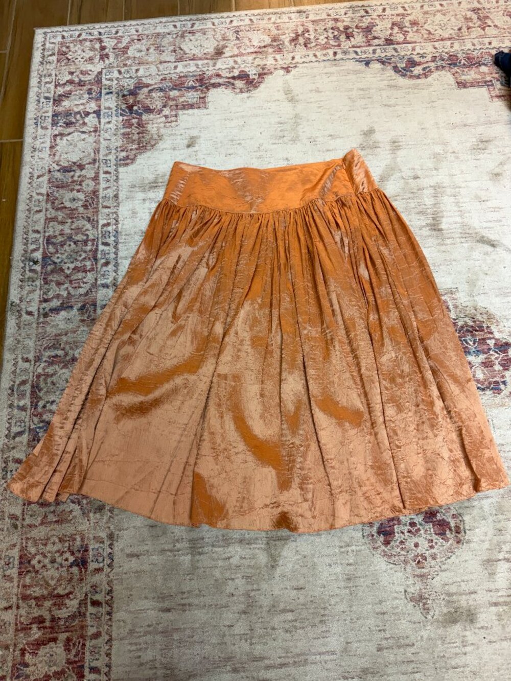 Talbots Women Long Brick Orange Skirt Size 14 In Great Shape!!
